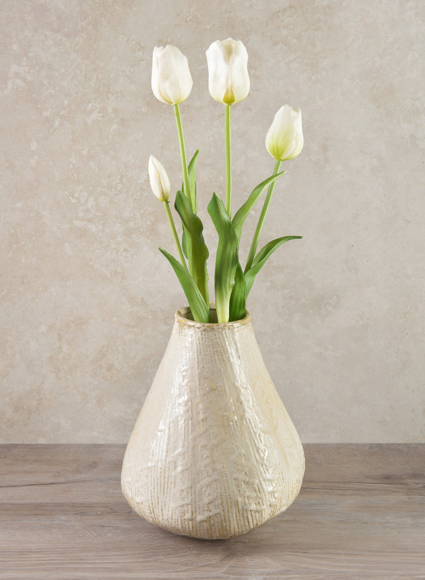 19in Long Cream Tulip Bunch Decor Jamali-garden
