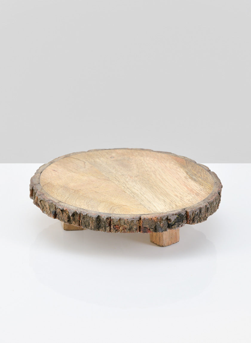 6.5in Wide Bark Edge Wood Stand Decor Jamali-garden