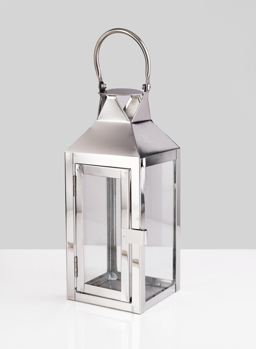Silver Soho Stainless Steel Lanterns Decor Jamali-garden