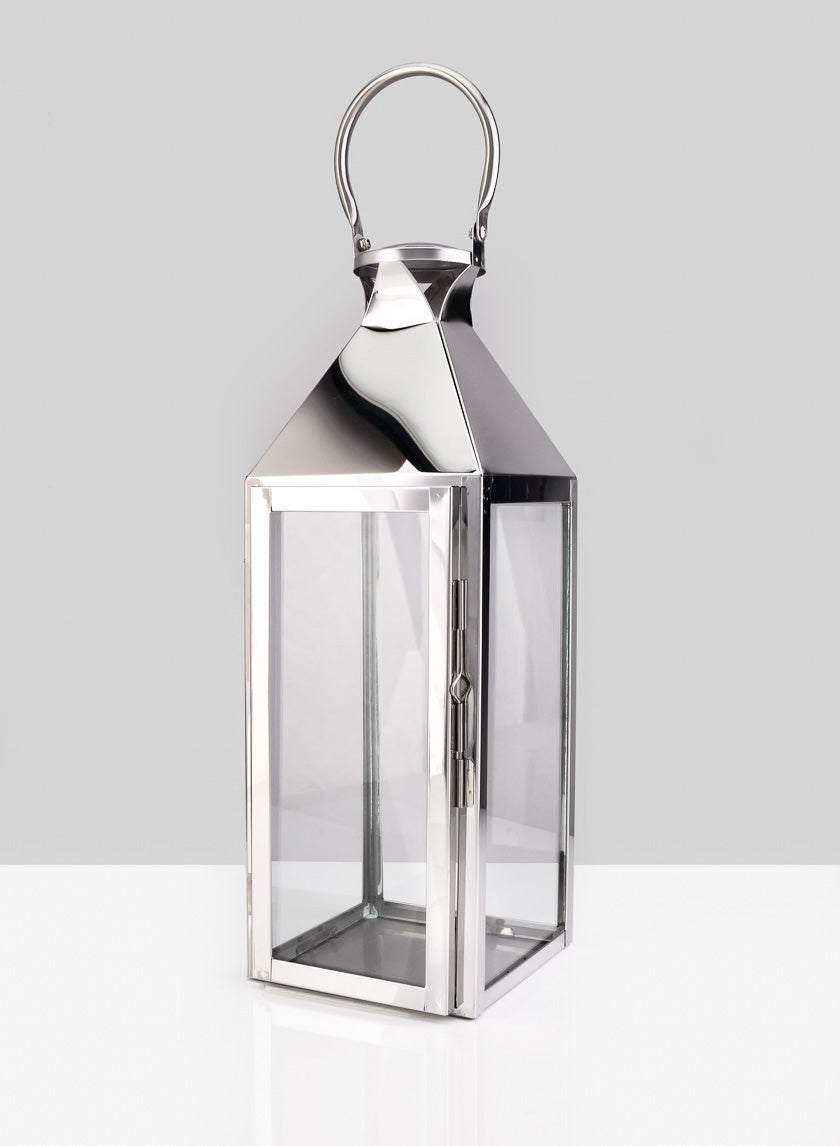 Silver Soho Stainless Steel Lanterns Decor Jamali-garden