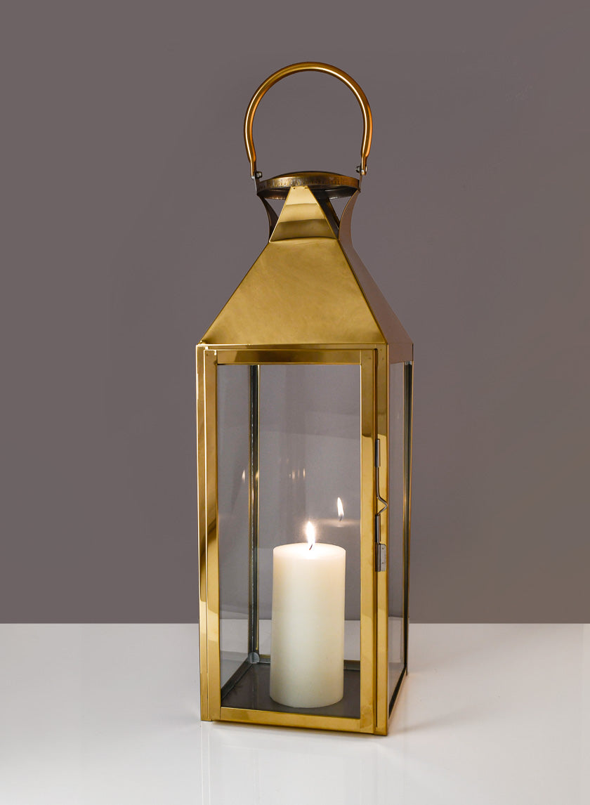 Gold Soho Stainless Steel Lanterns Decor Jamali-garden Gold 25in Tall EACH