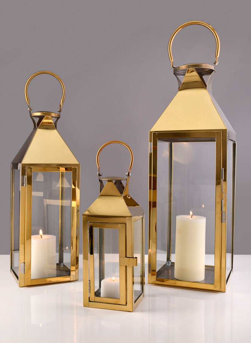 Gold Soho Stainless Steel Lanterns Decor Jamali-garden