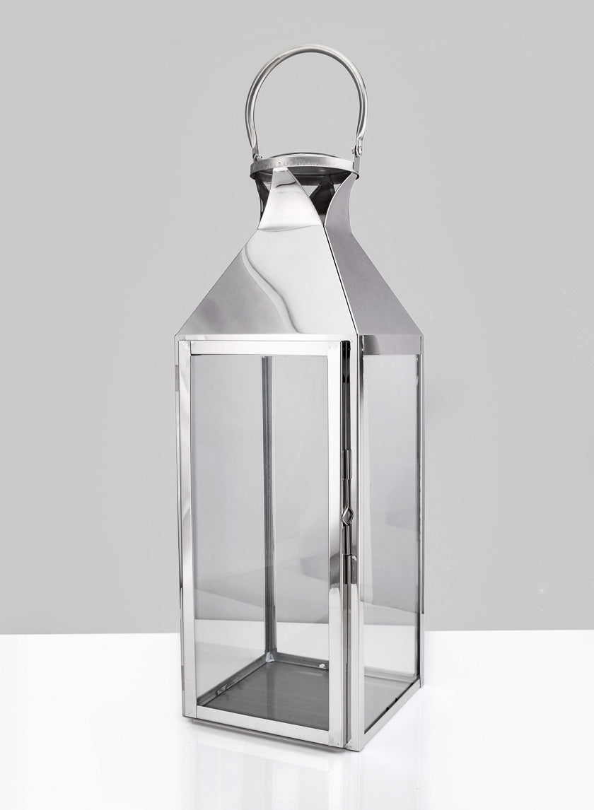 Silver Soho Stainless Steel Lanterns Decor Jamali-garden