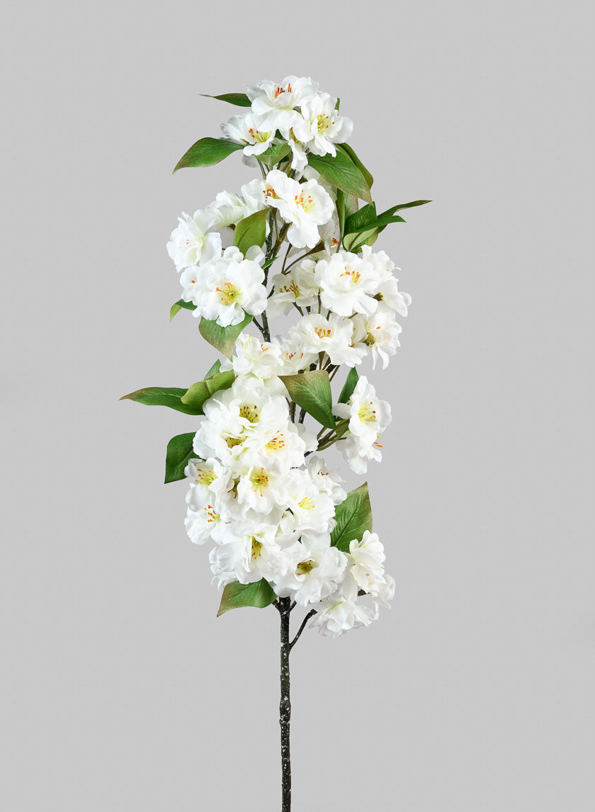 33in Long White Cherry Blossom Spray Decor Jamali-garden