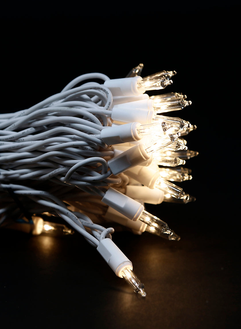 27ft Long 100 Clear Super Bright Lights with White Wire Decor Jamali-garden