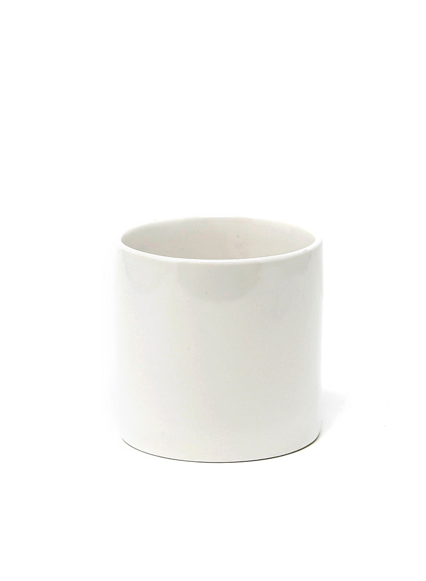 4in Tall Gloss White Ceramic Cylinder Decor Jamali-garden