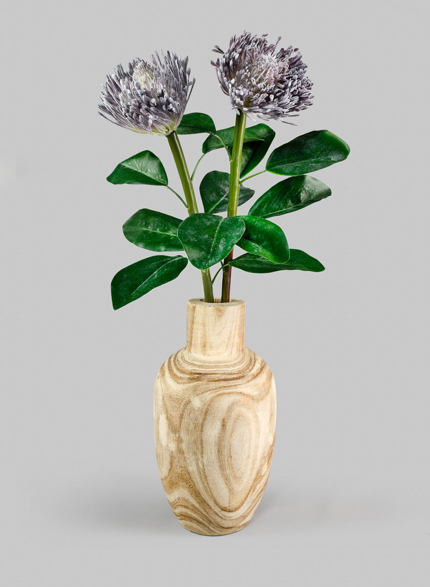 12in Tall Paulownia Wood Bottle Vase Decor Jamali-garden
