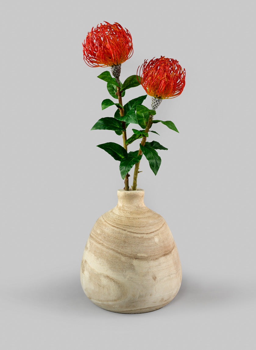 10in Tall Paulownia Wood Bottle Vase Decor Jamali-garden