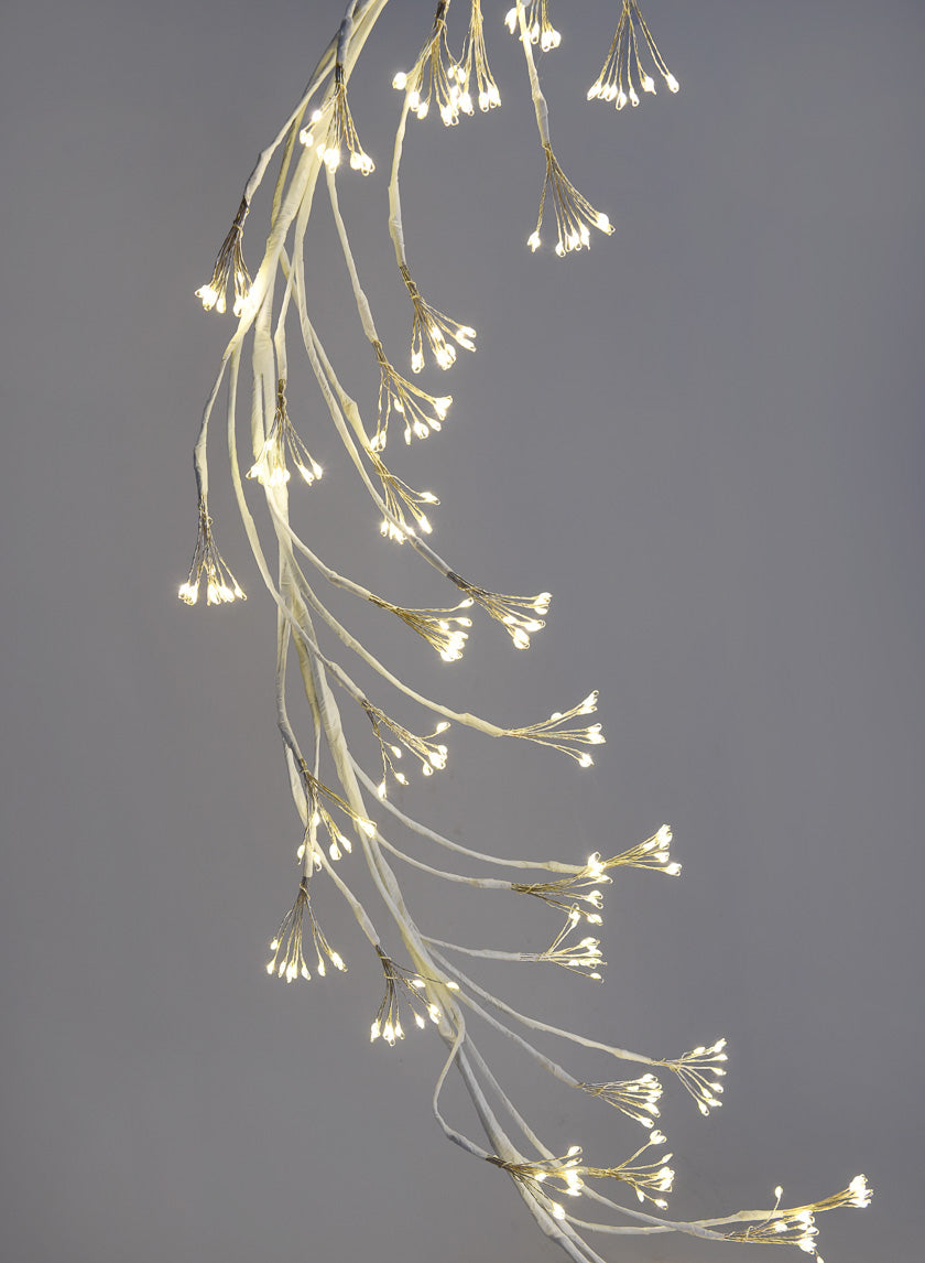 6ft Long 480 Micro-Lights White Garland Decor Jamali-garden