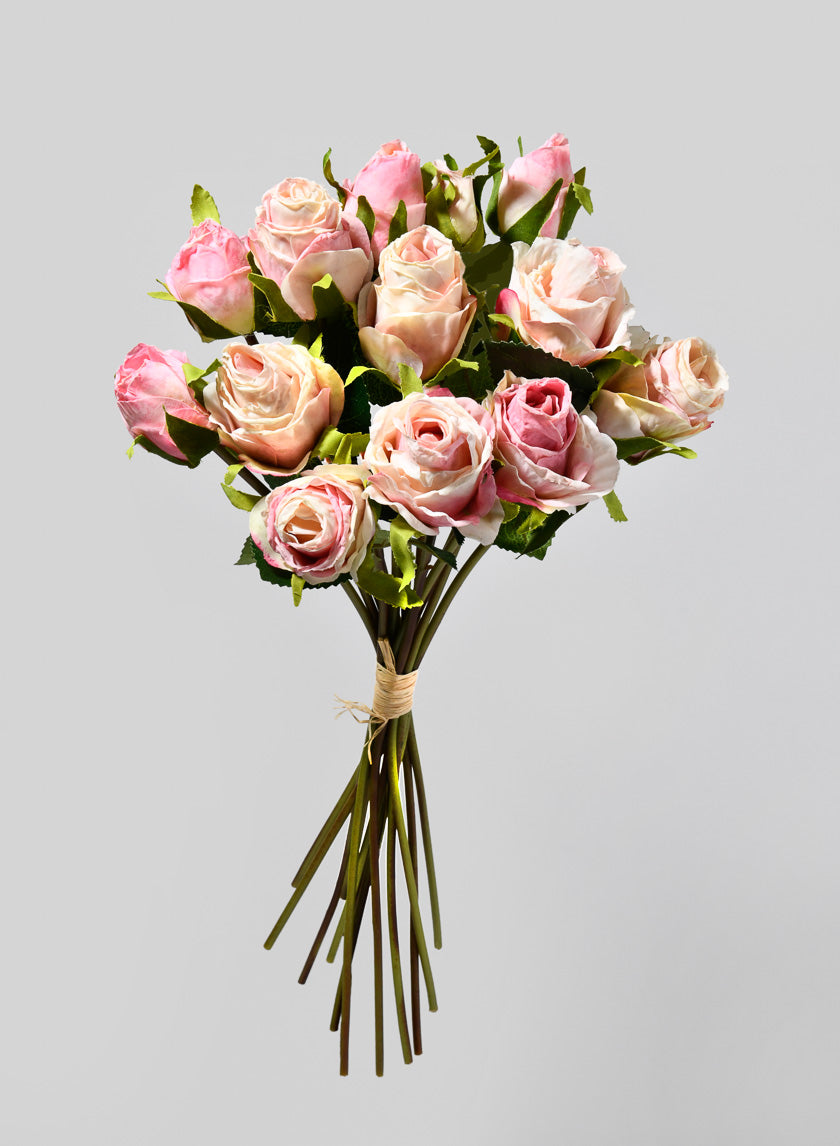 A Dozen Pink & Cream Roses Bouquet Decor Jamali-garden