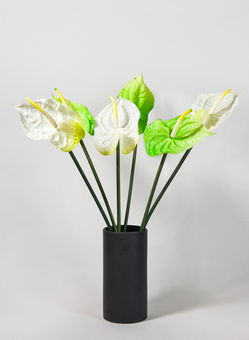 27in Long Anthurium Spray, White Decor Jamali-garden