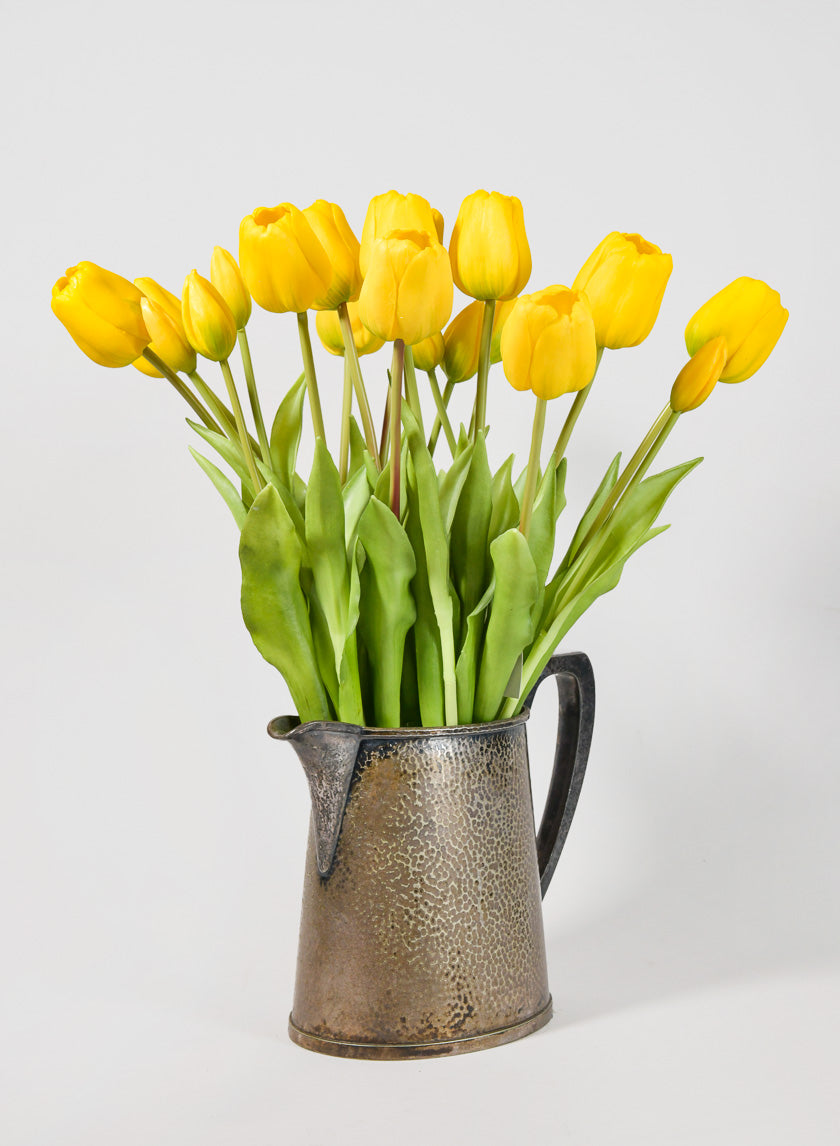 18in Long Yellow Tulip Bunch Decor Jamali-garden