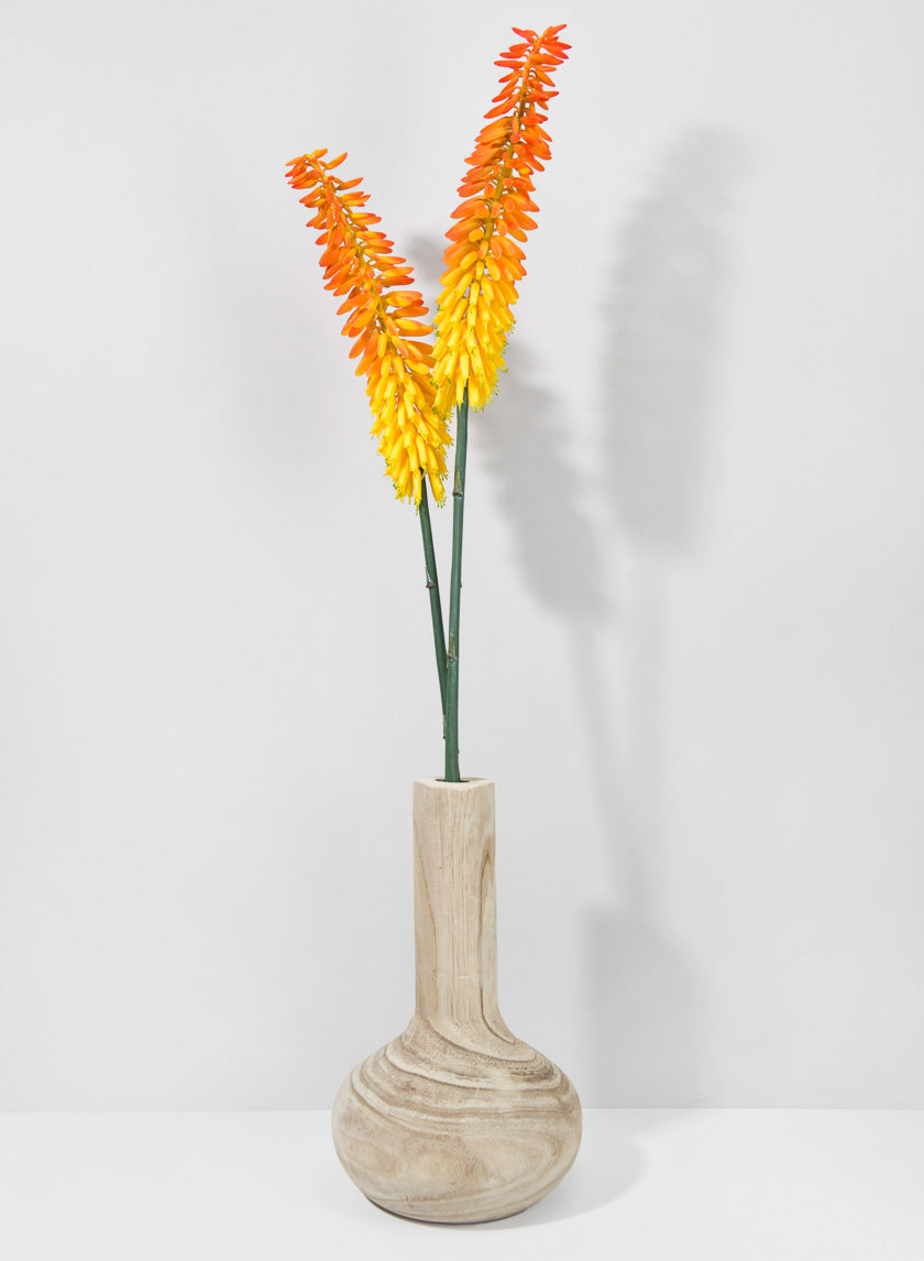 12in Tall Paulownia Wood Bottle Vase Decor Jamali-garden