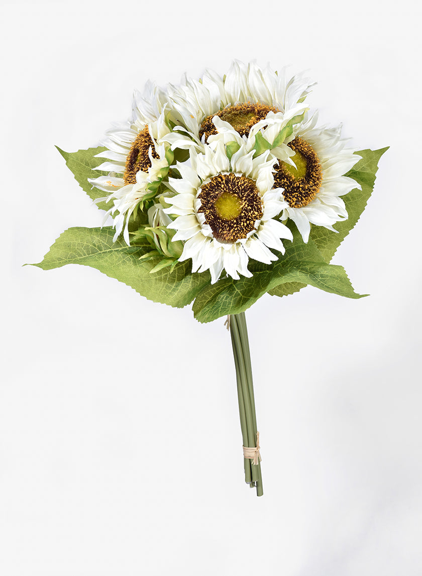 14in Long White Sunflower Bouquet Decor Jamali-garden