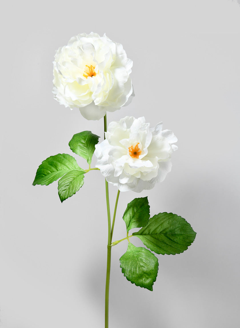 33in Long White Peony Spray Decor Jamali-garden