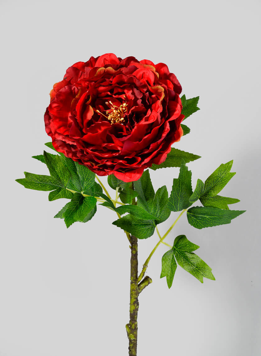 26in Long Red Charm Peony Stem Decor Jamali-garden