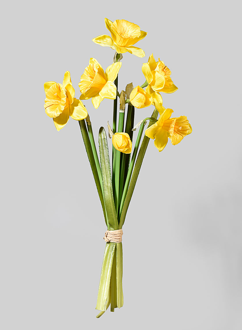 15in Long Yellow Daffodil Bunch Decor Jamali-garden