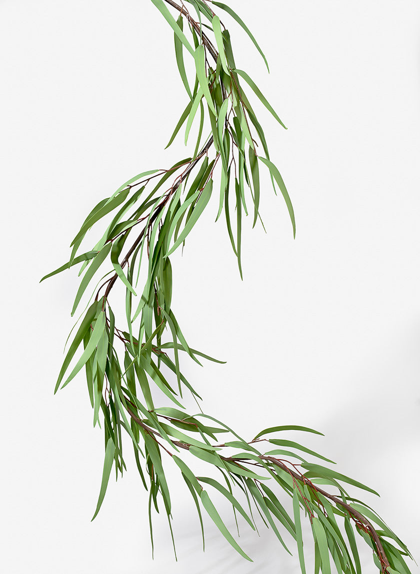65in Long Willow Eucalyptus Garland Decor Jamali-garden