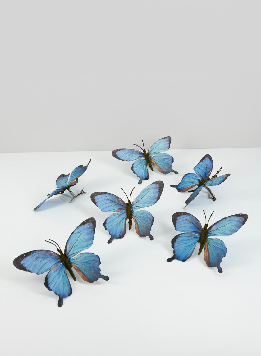 3.5in Long Blue Butterfly Ornament Decor Jamali-garden
