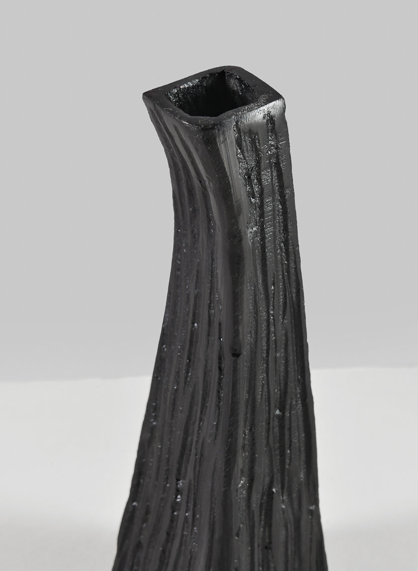 8in Tall Aluminum Emma Barn Style Black Mini Vase Decor Jamali-garden