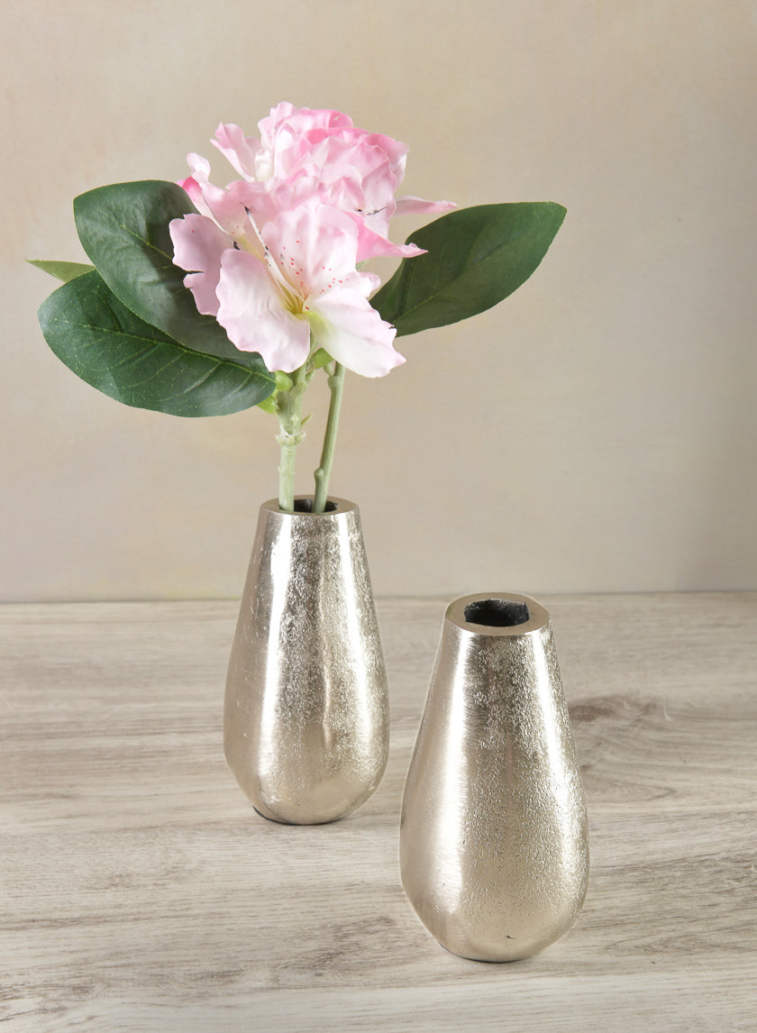 4.5in Tall Aluminum Jacques Silver Mini Metal Vase Decor Jamali-garden