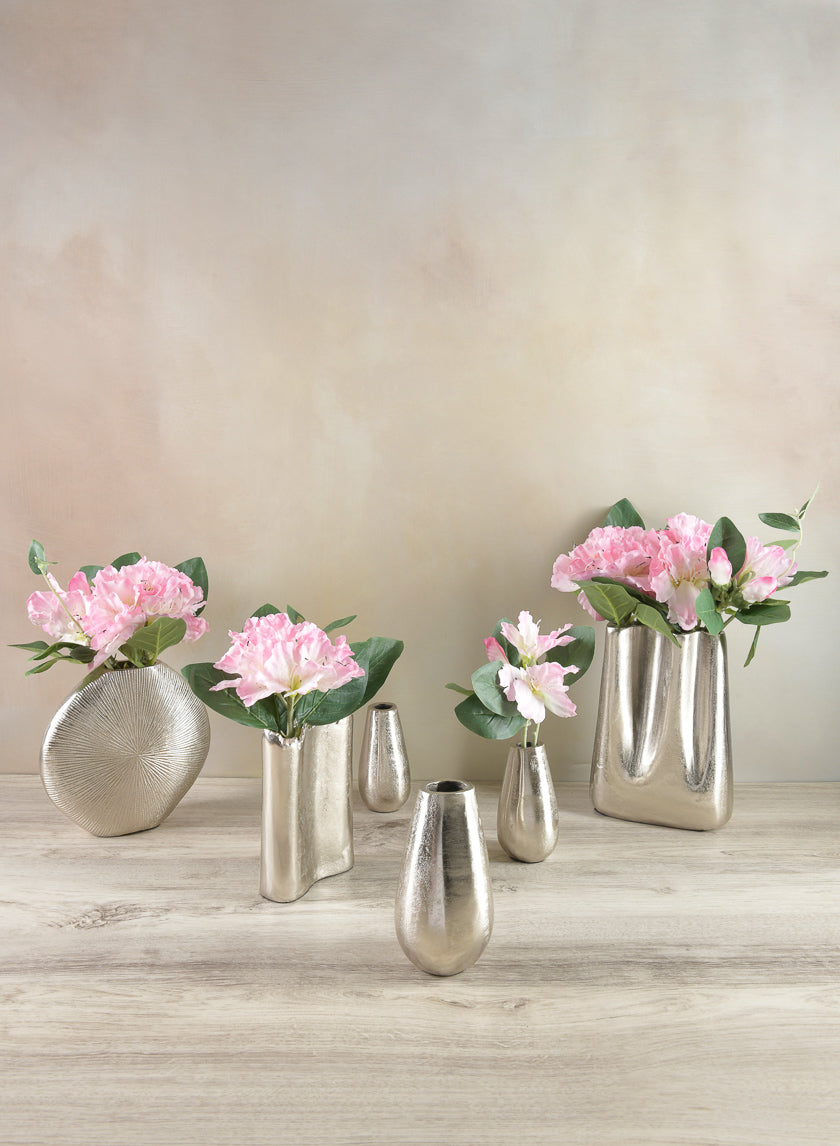 4.5in Tall Aluminum Jacques Silver Mini Metal Vase Decor Jamali-garden