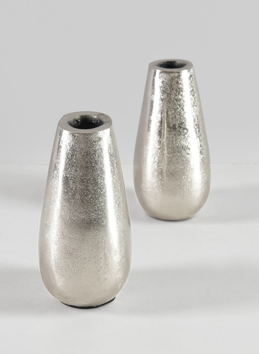 4.5in Tall Aluminum Jacques Silver Mini Metal Vase Decor Jamali-garden