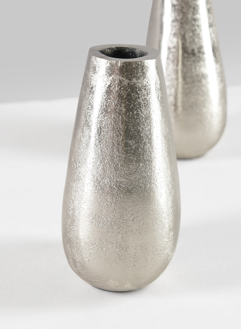 4.5in Tall Aluminum Jacques Silver Mini Metal Vase Decor Jamali-garden