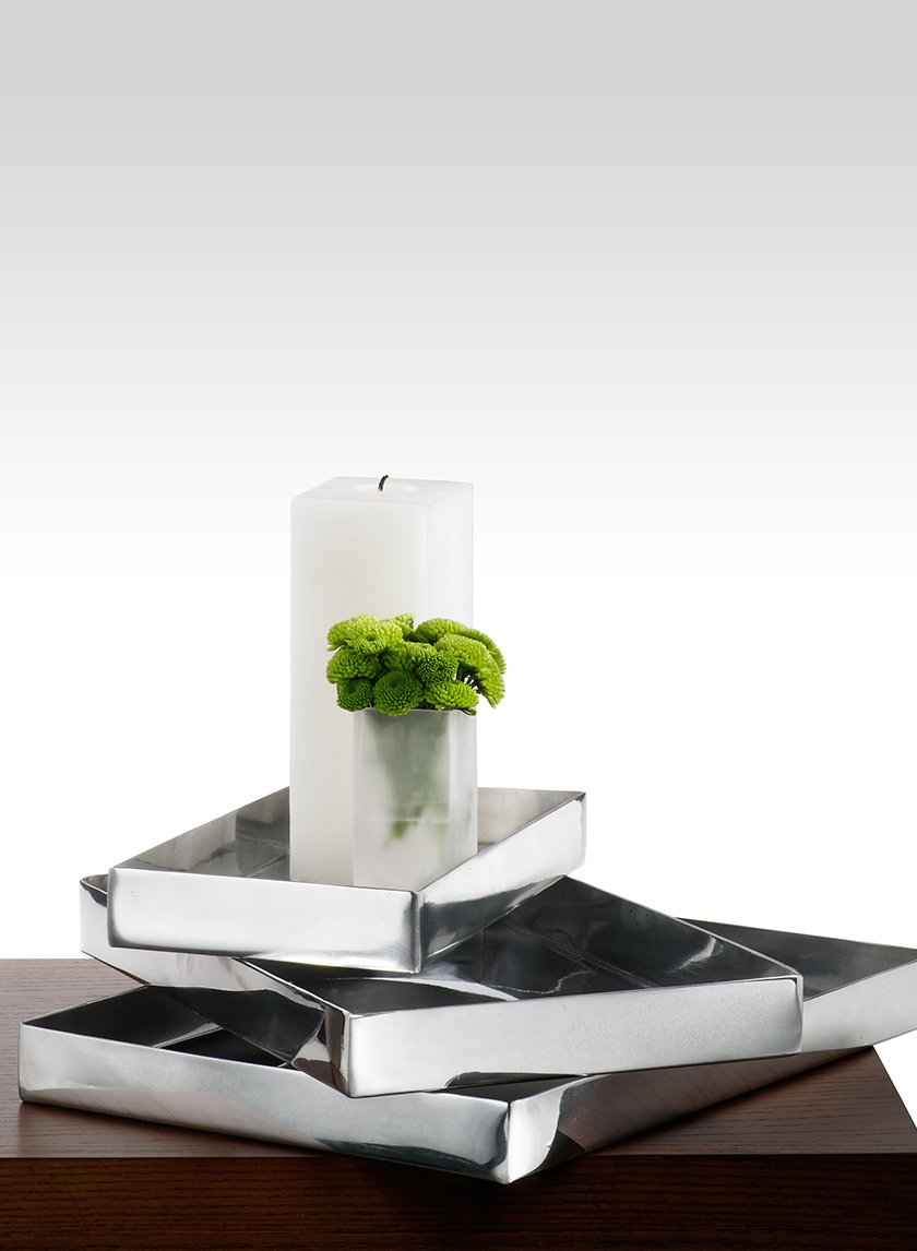 11in Long Rectangular Aluminum Tray Decor Jamali-garden