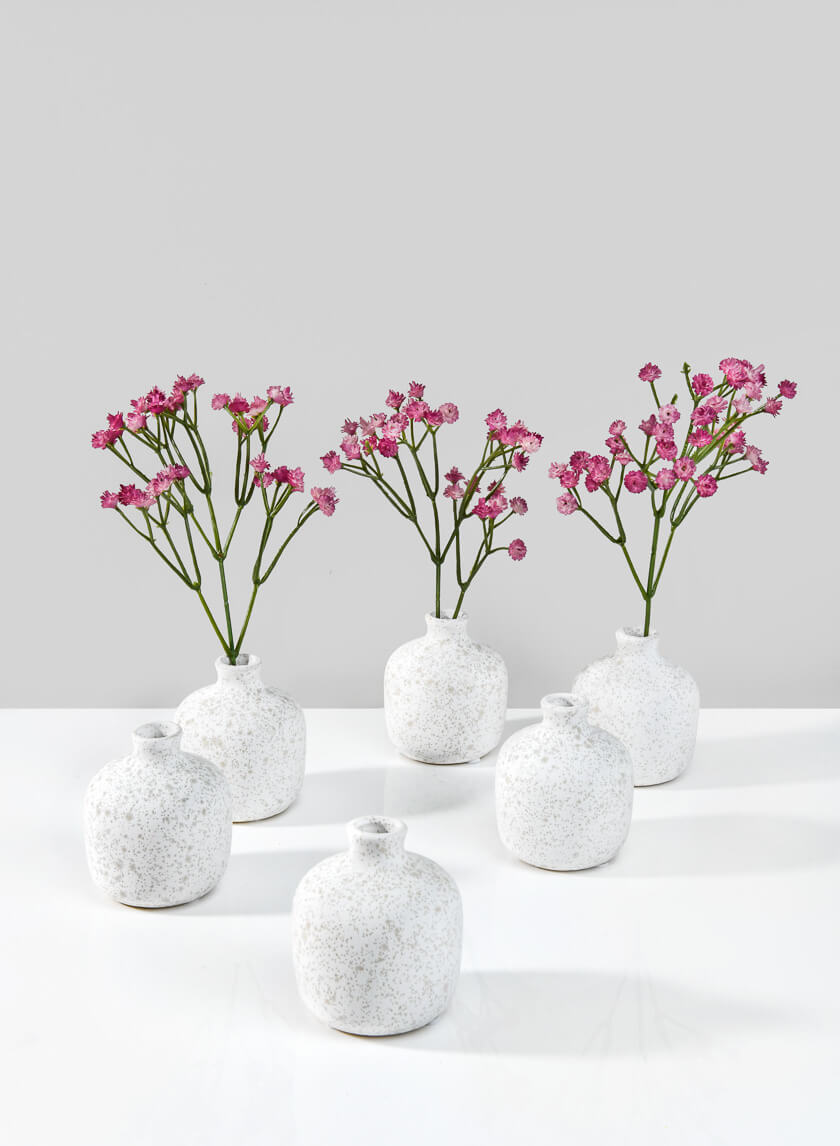 3.25in Tall Acapulco White Sandstone Bud Vase, Mini Decor Jamali-garden