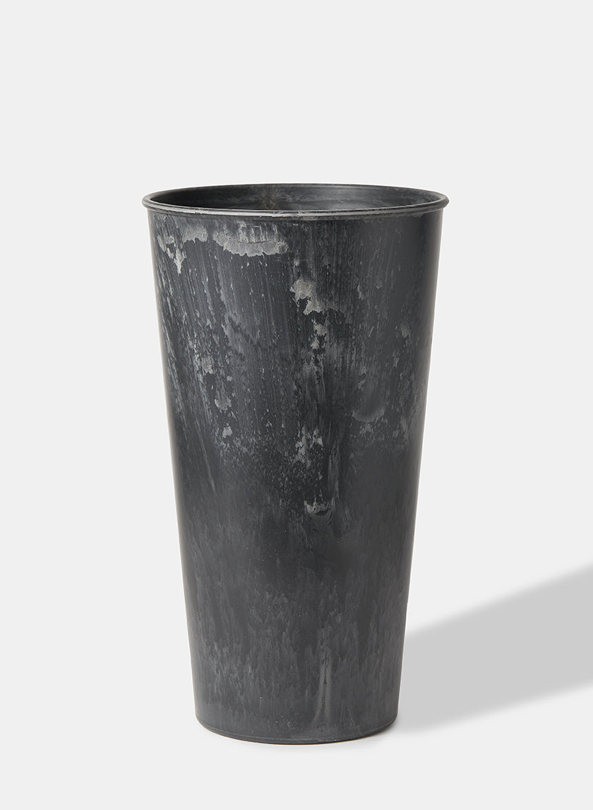 13 in Aged Black Tall Flower Bucket Decor Jamali-garden