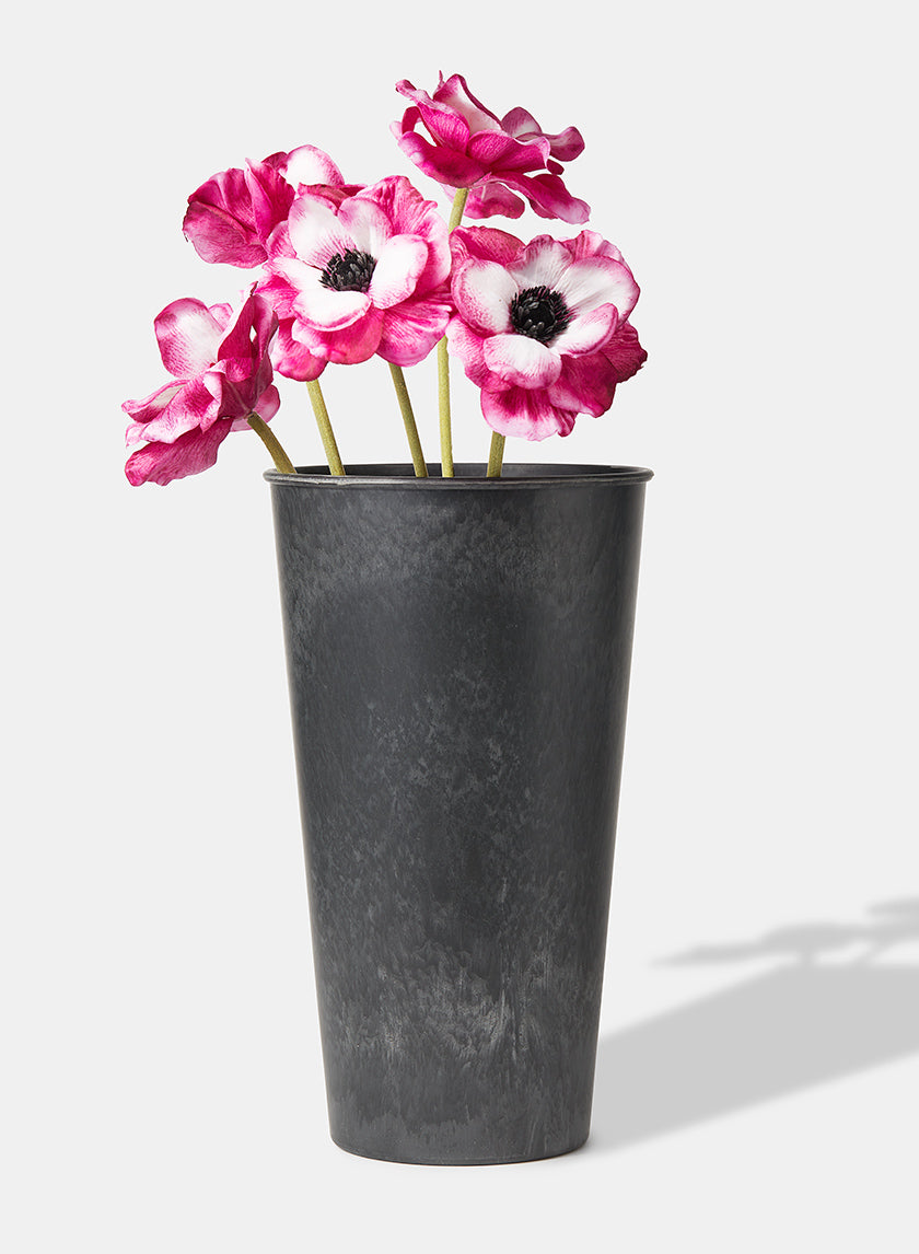 13 in Aged Black Tall Flower Bucket Decor Jamali-garden