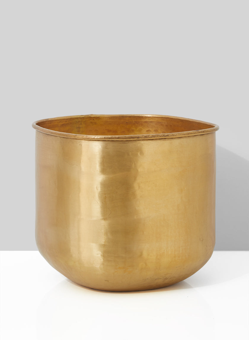 9in Tall Hammered Antiqued Brass Cube Vase Decor Jamali-garden
