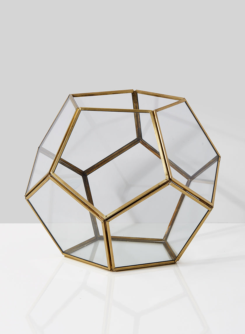 10in Wide Glass Honeycomb Candleholder Decor Jamali-garden