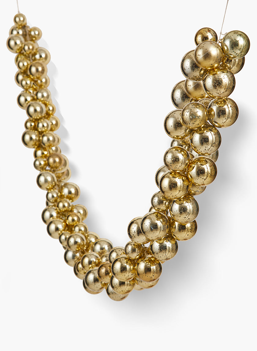 6ft Long Gold Mercury Glass Plastic Ball Garland Decor Jamali-garden