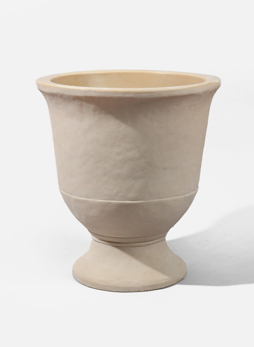 19in Tall Antique White Stone Urn Decor Jamali-garden