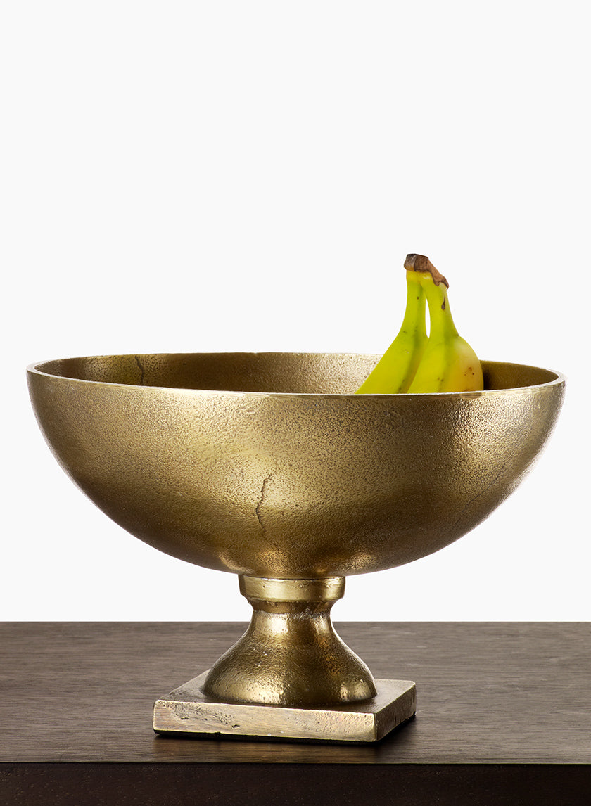 10in Wide Antique Brass Footed Bowl Decor Jamali-garden