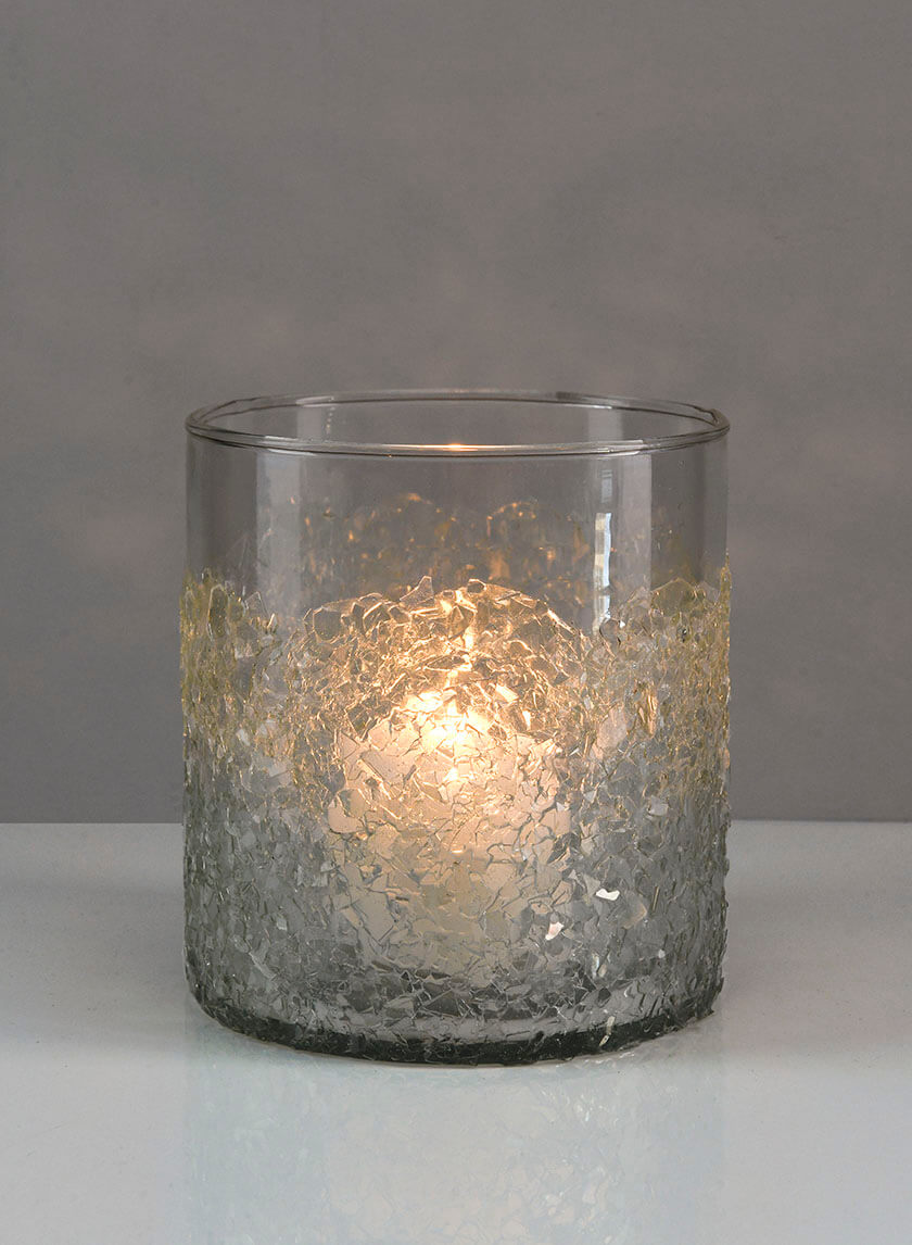 4.75in Tall Glace Iced Glass Cylinder Decor Jamali-garden