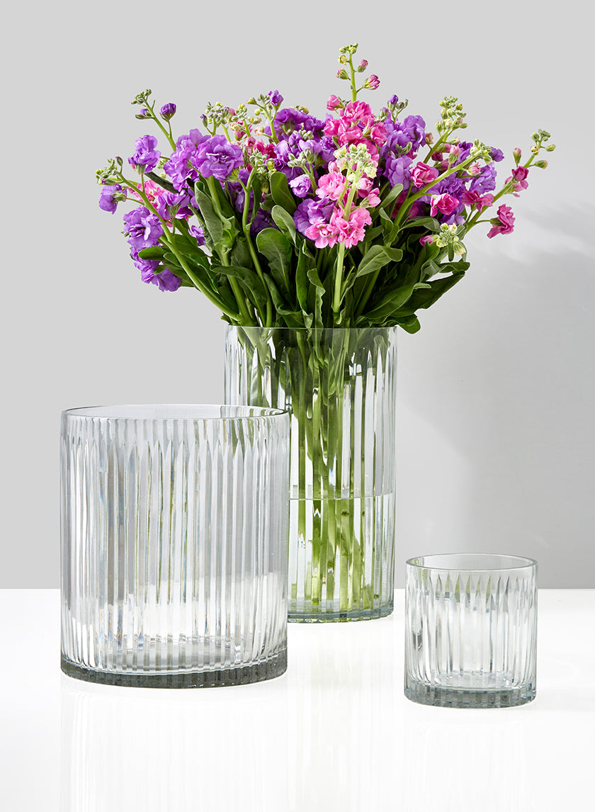 Arrow Stripe Etched Glass Vases Decor Jamali-garden