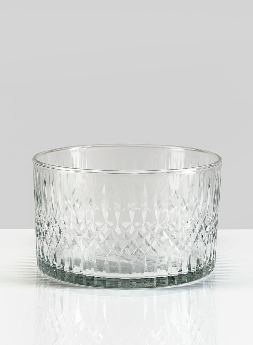 5.5in Wide Limoge Etched Low Glass Cylinder Decor Jamali-garden