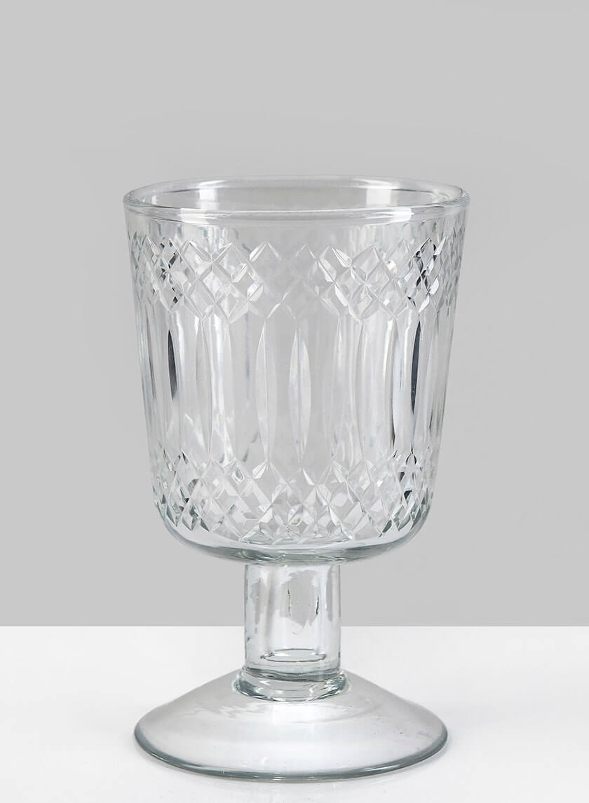 5in Tall Limoge Etched Mini Glass Goblet Decor Jamali-garden