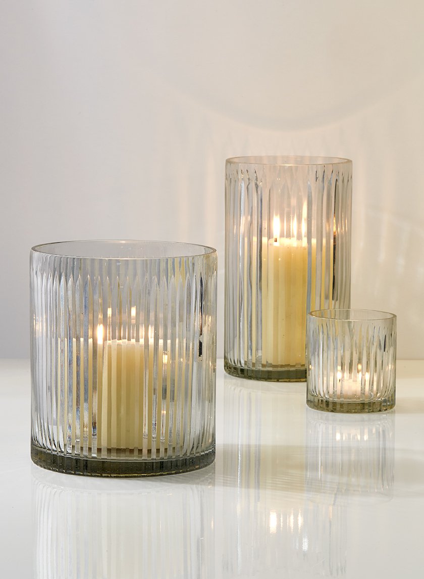 Arrow Stripe Etched Glass Vases Decor Jamali-garden