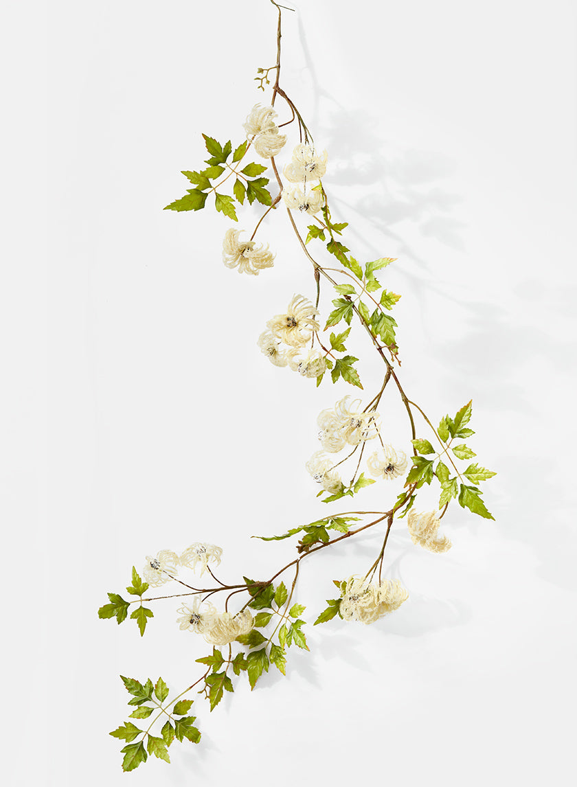 4ft Long Cream Passion Flower Garland Decor Jamali-garden