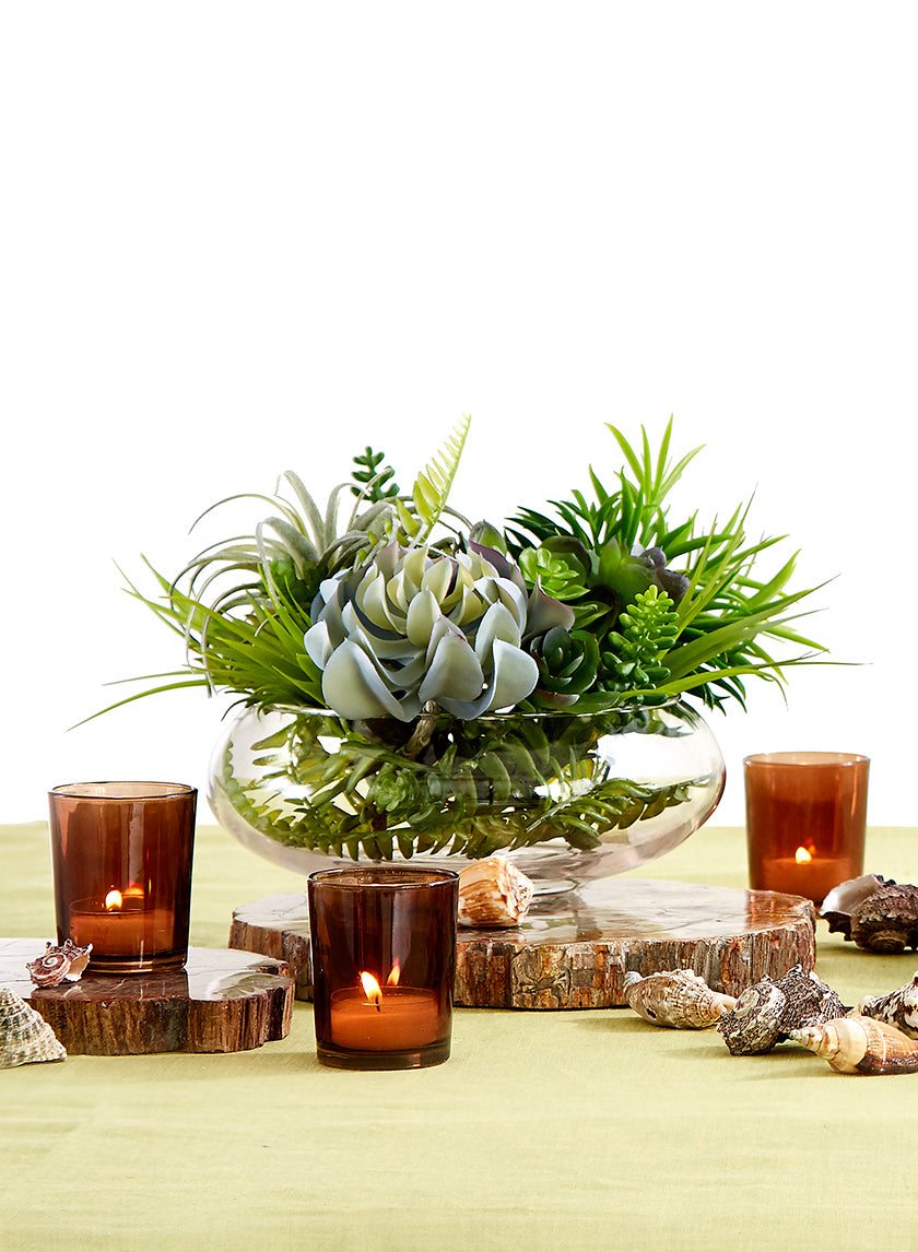 8in Wide Glass Garden Bowl Decor Jamali-garden