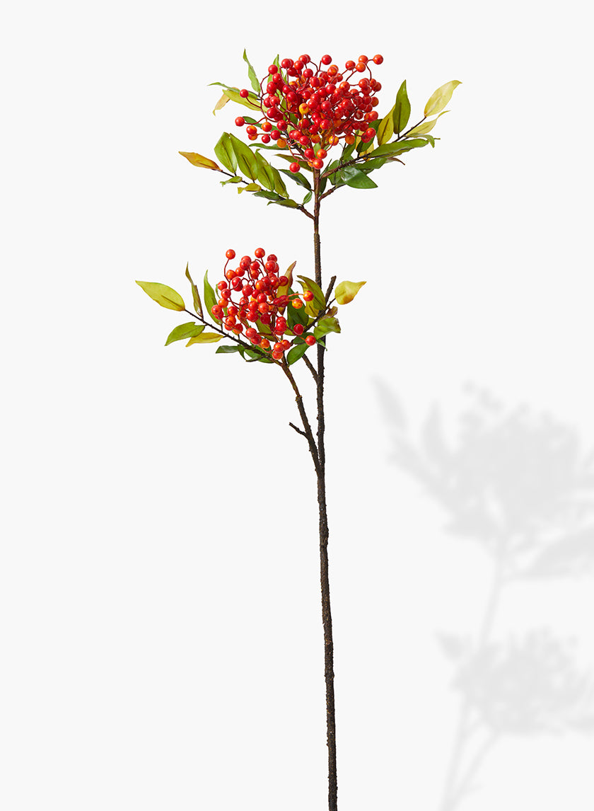 36in Long Orange &amp; Red Berry Branch Decor Jamali-garden