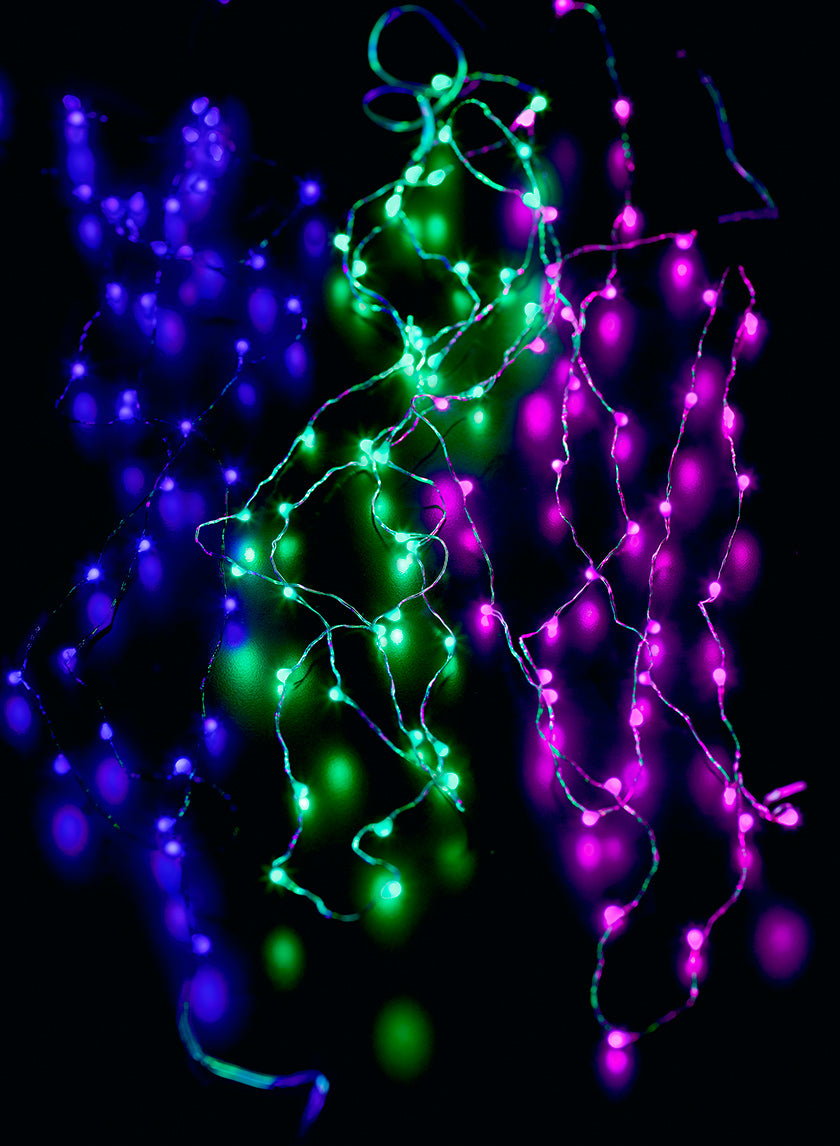 54in Long Green &amp; Pink L.E.D. Naked Wire Lights String Decor Jamali-garden
