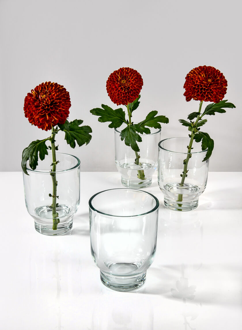 5in Tall Campana Glass Candleholder, Large Decor Jamali-garden
