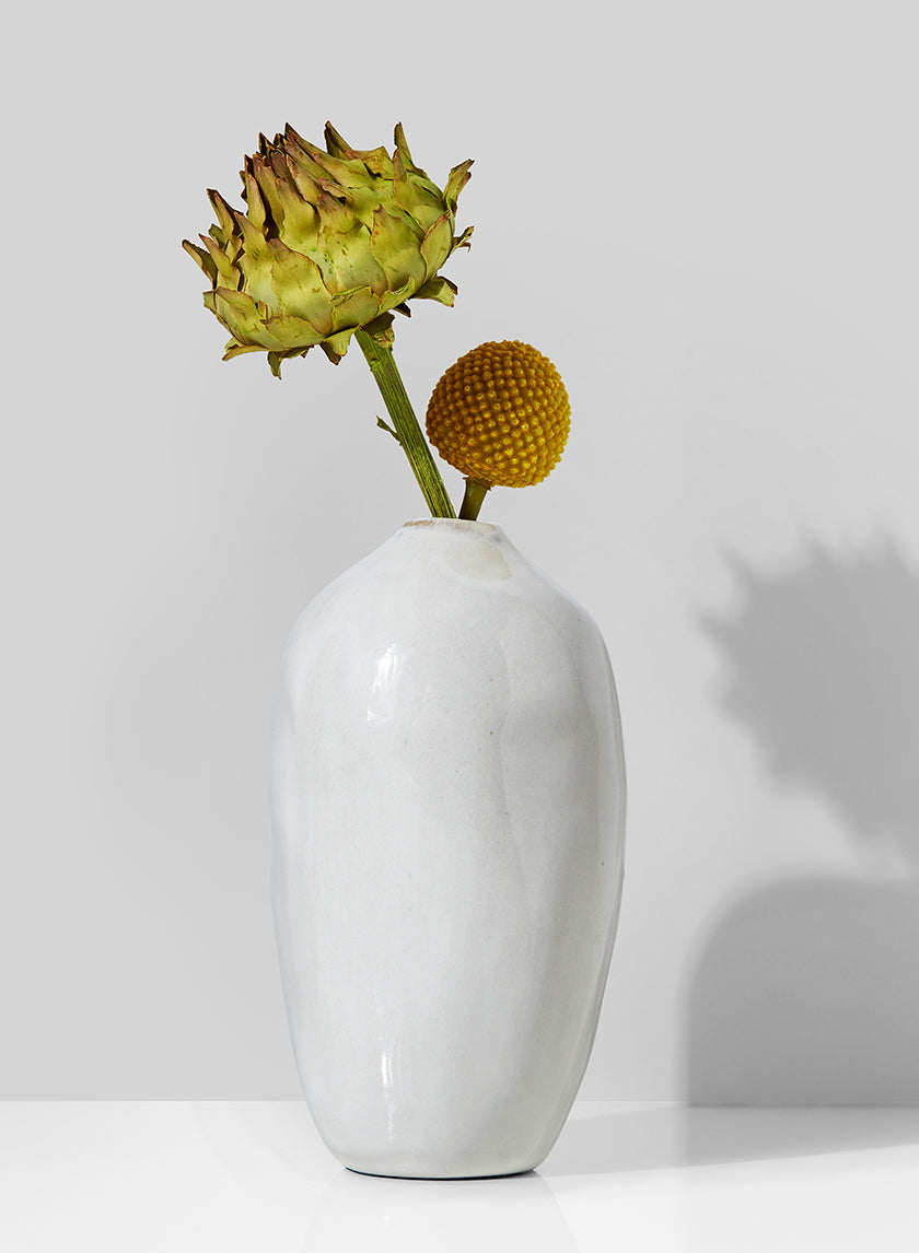5.5in Tall White Glazed Potter&