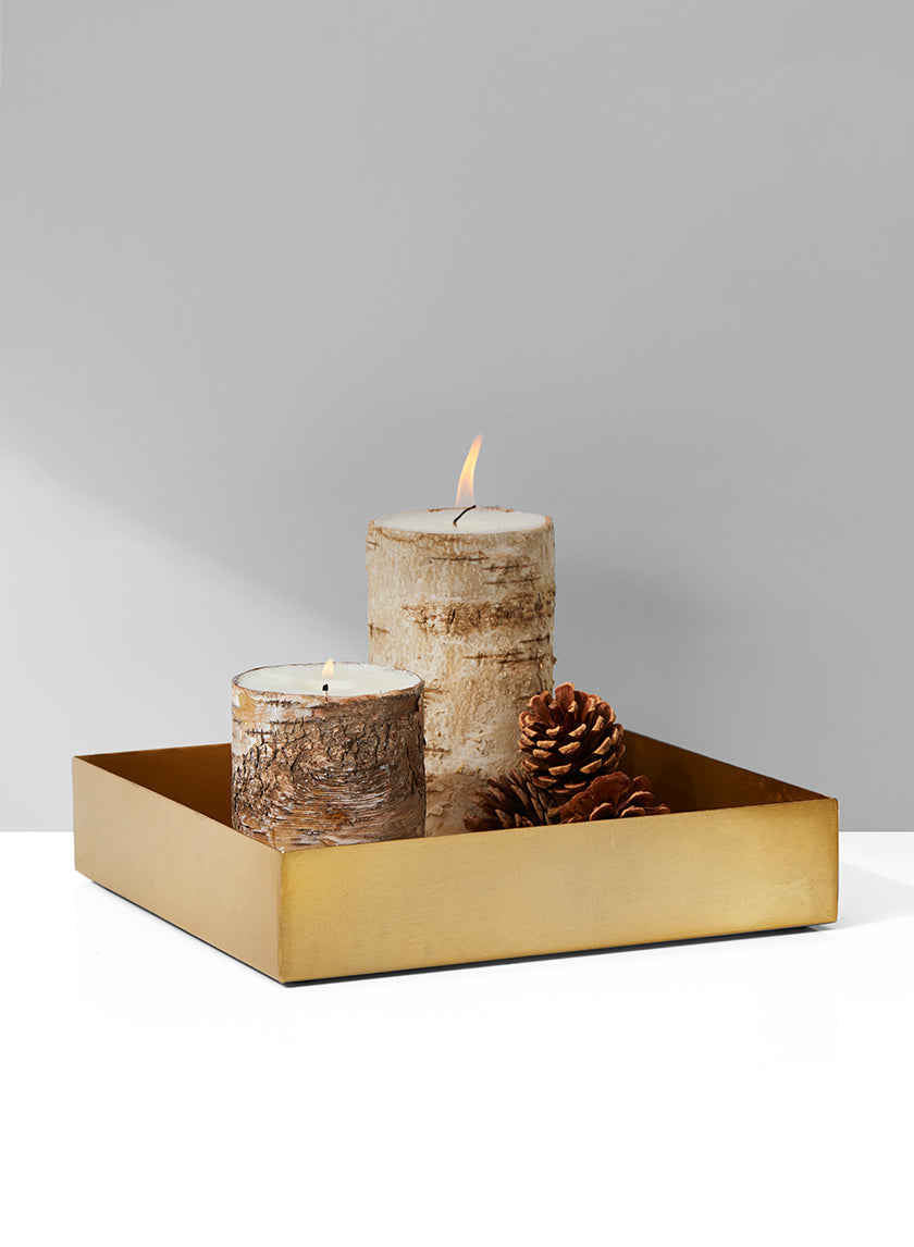 9.5in Square Gold Tray Decor Jamali-garden