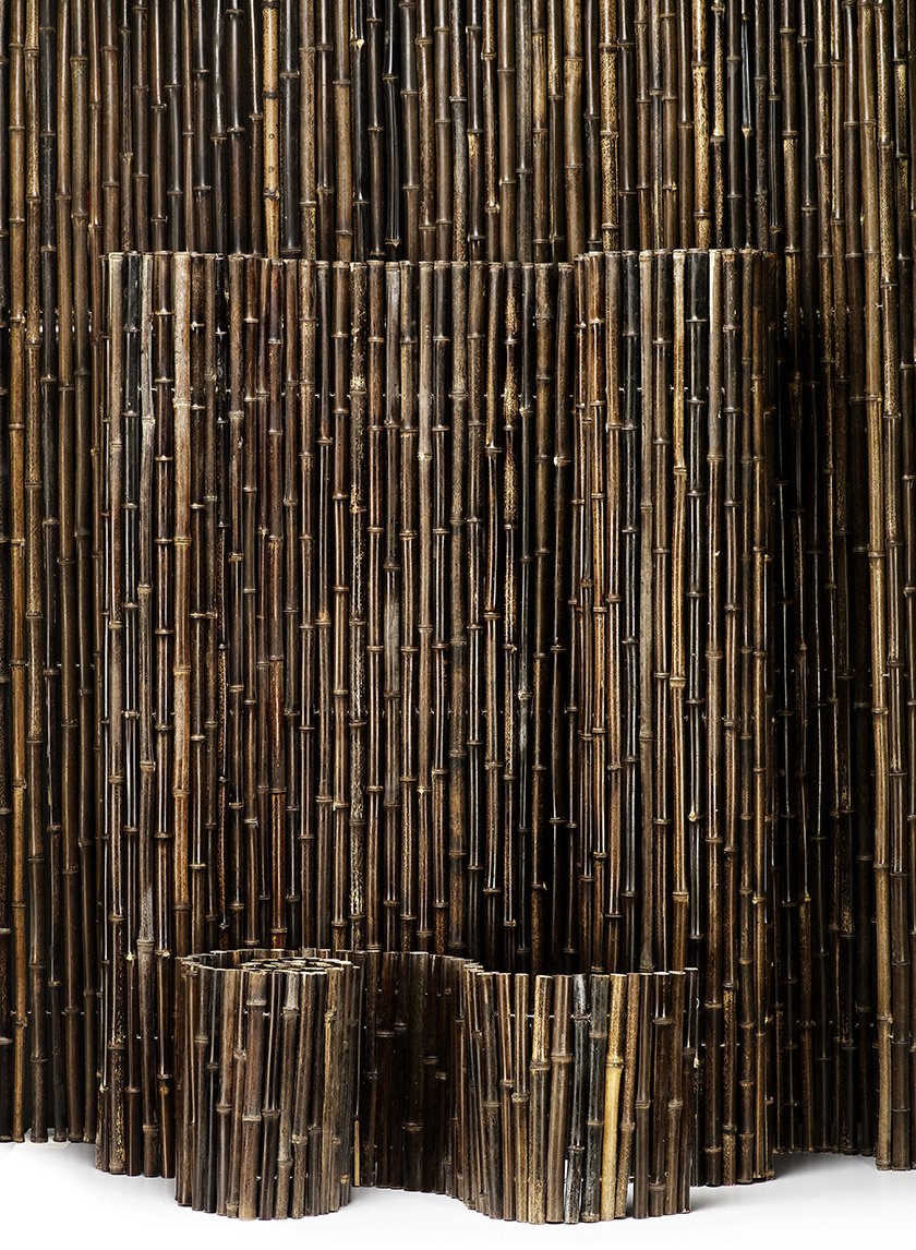 Inside-Wired Black Bamboo Fences Decor Jamali-garden